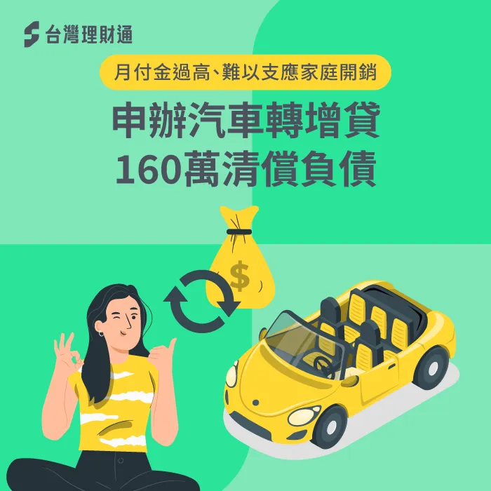 貸款、卡債月繳高達8萬元!案例當事人該如何擺脫債務重擔?快來查看案例詳情吧! 汽車轉增貸案例-汽車貸款推薦