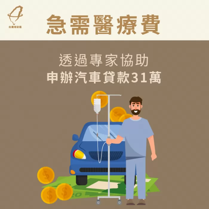 透過台灣理財通的協助,黃先生成功申辦汽車貸款31萬! 王先生汽車貸款成功案例分享-汽車貸款