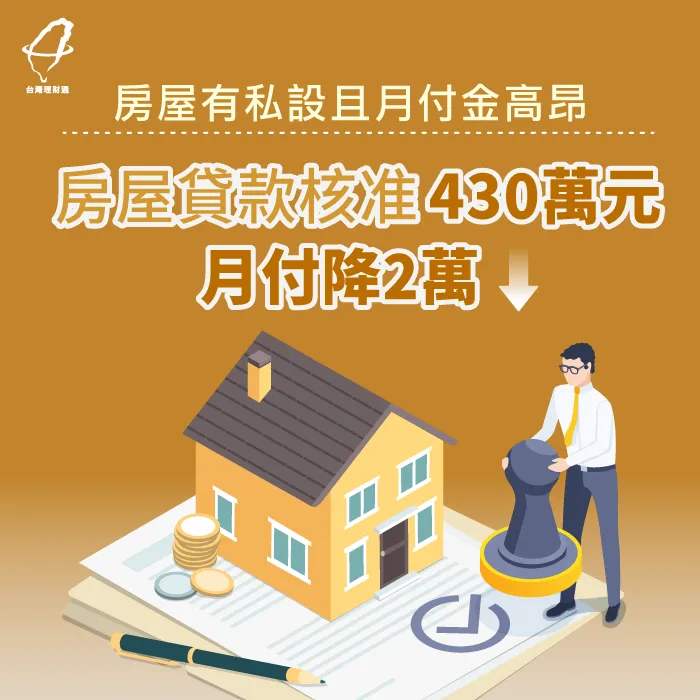 房屋有民間債務月付金高,轉銀行貸款順利降低2萬元月付金! 房屋貸款見證-房屋貸款案例
