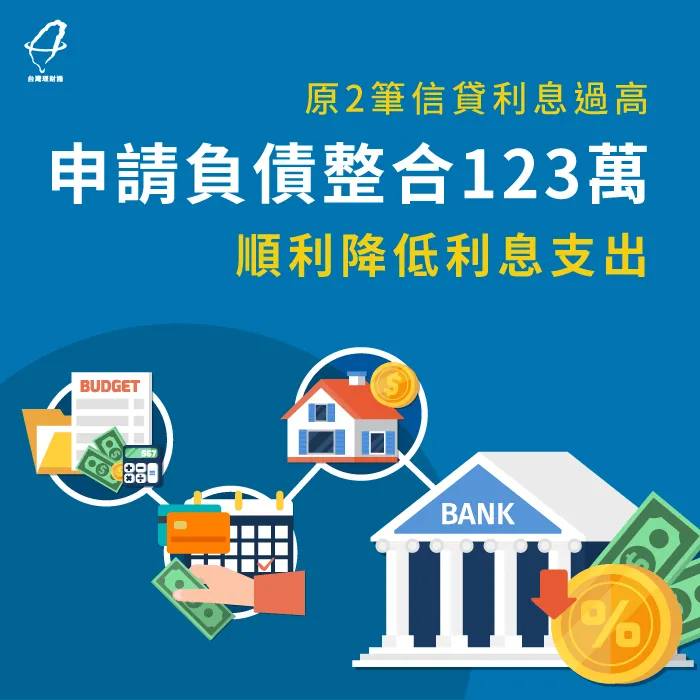 原2筆信貸利息過高,申請負債整合123萬順利降低利息支出 負債整合案例-負債整合見證