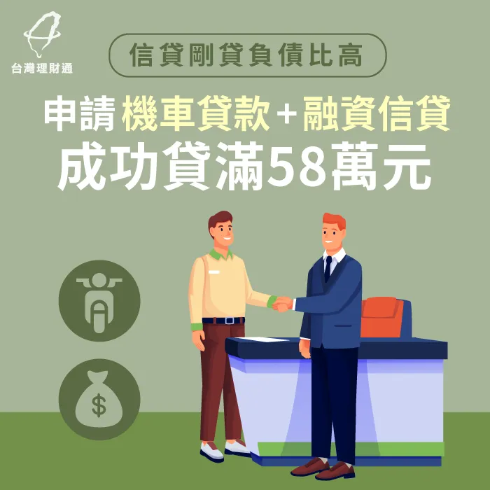 機車貸款25萬加上33萬融資信貸,讓顏小姐的房屋修繕尾款有了著落! 機車貸款案例-機車貸款推薦