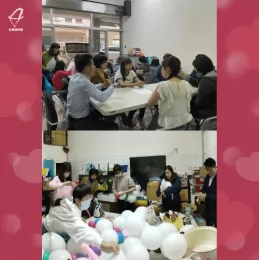 活動開始前,和大家一起參與佈置活動,期待讓聖誕氛圍能充滿整間會堂 與大家一同用心布置會堂-公益活動