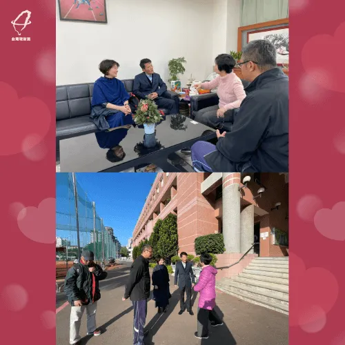 為回應向上國中的邀請,前去拜訪學校主任與球隊教練 前去向上國中了解球隊的需要-關懷計畫