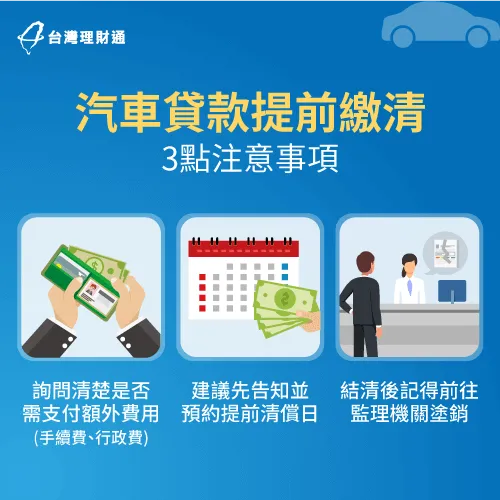 要申請汽車貸款提前繳清,有以下3大注意事項萬萬不可忽略! 提前清償車貸3點注意事項-汽車貸款提前繳清