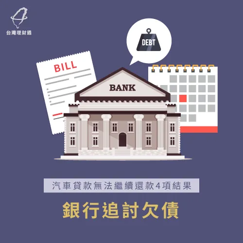 車子遭拍賣變現後,若小於欠款金額仍會遭銀行追討 追討剩餘款項-汽車貸款繳不出來