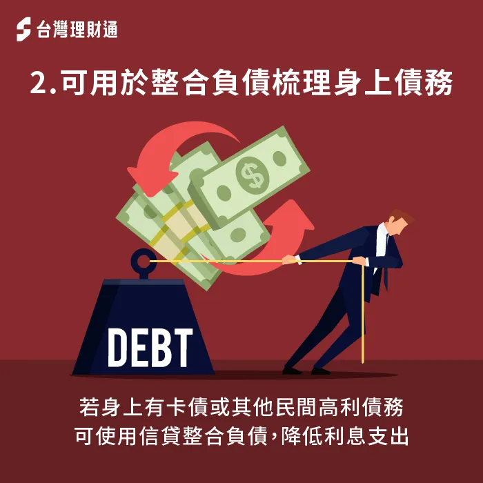 信貸資金可用於整合負債-理財貸款 信貸