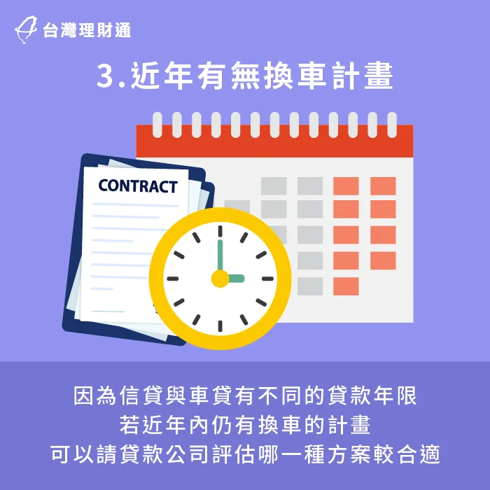 未來打算換車可選擇還款年限短的貸款-買車 信貸 車貸