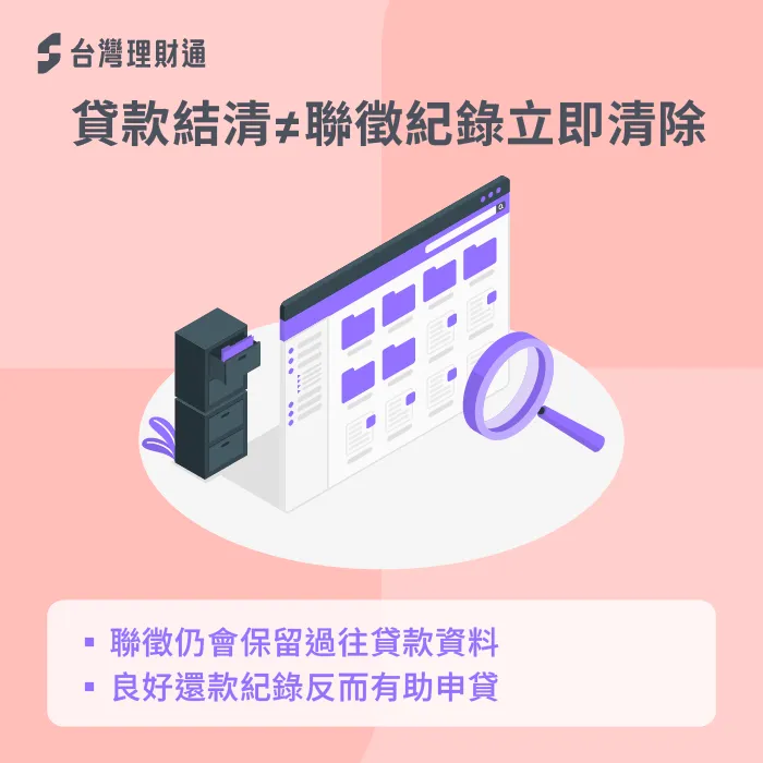 信貸結清後,聯徵紀錄不會馬上消失。 聯徵紀錄不會立即清除-信貸有清償證明嗎