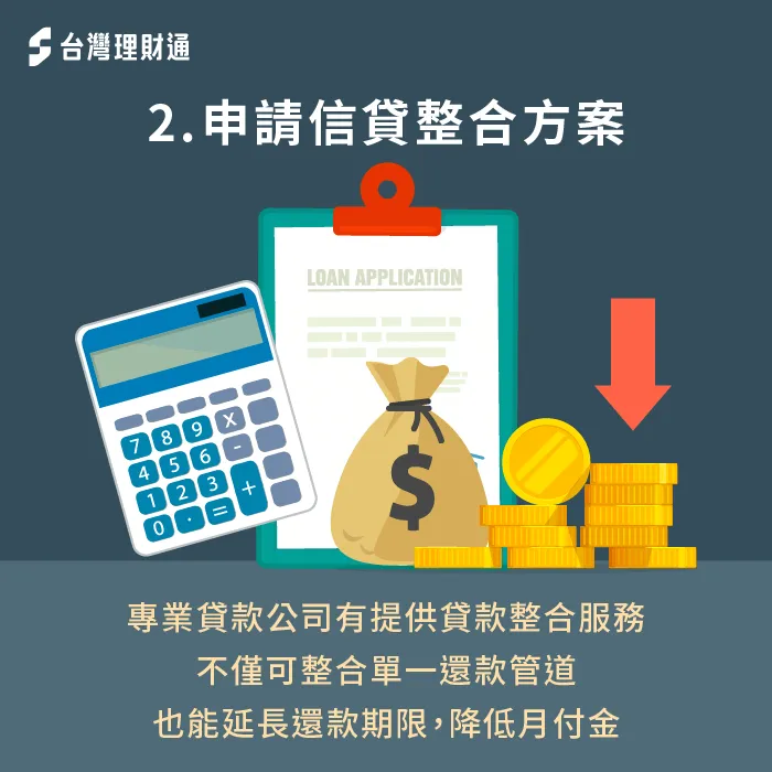 信貸整合不僅可以統一還款管道,還能透過延長還款期限的方式幫助降低月付金 信貸整合可幫助降低貸款月付金-信貸整合推薦