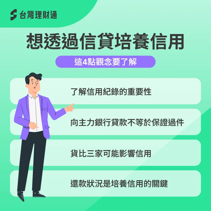4大重點手把手教你用信貸養信用,趕快跟著台灣理財通繼續看下去! 4個重點教你用信貸養信用-信貸養信用