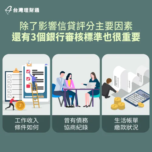 這3個項目雖然不是主要評分因素,但是對核貸與否也有關鍵影響! 3個重要的銀行信貸評分標準-影響信貸評分的因素