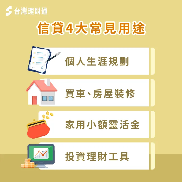 如果因為這4種用途需要一筆資金,申請信貸就是最佳選擇! 申請信貸4常見用途-信貸好不好