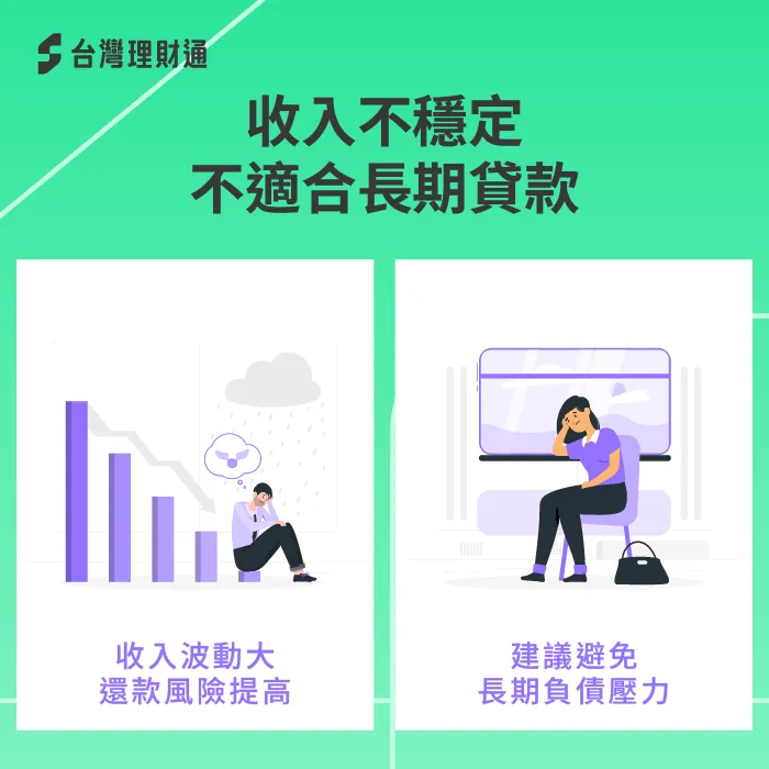 收入不穩定適合短期信貸,避免長期還款壓力 收入不穩定-信貸可以貸幾年
