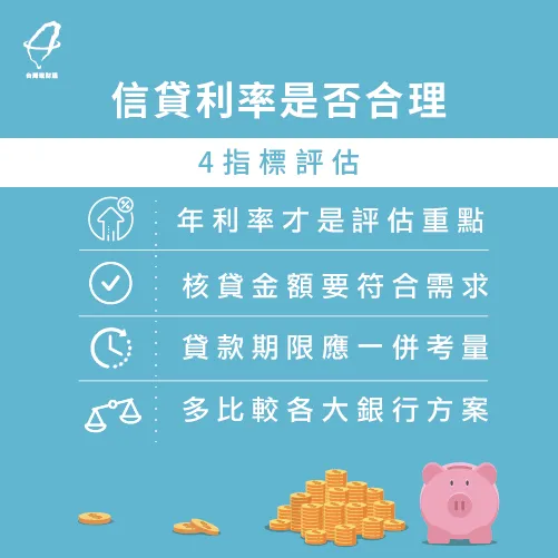 信用貸款利率多少合理?從4點綜合評估就知道! 評估信用貸款利率4層面-信用貸款推薦
