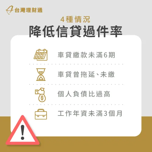 透過4種降低信貸過件率的狀況,了解自己是否適合申辦信貸 4種狀況降低信貸過件率-有車貸還可以辦信貸嗎