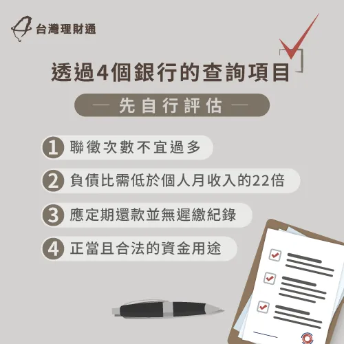 4個銀行查詢項目-信用貸款推薦