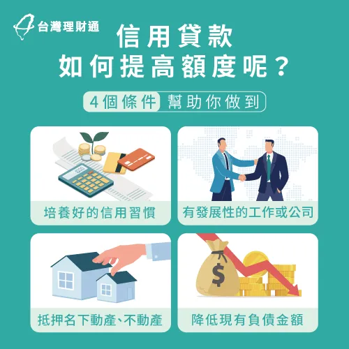 4種方法提高貸款額度-信用貸款可以貸多少