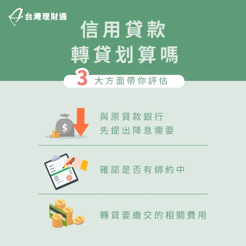 透過3個方面評估信用貸款是否適合轉貸降息 3點評估信用貸款轉貸是否划算-信用貸款轉貸降息