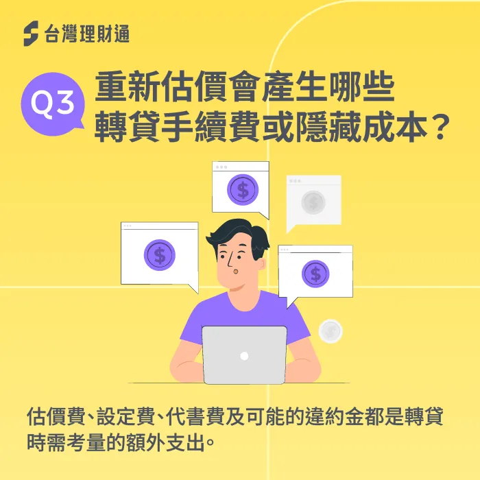 除了估價費,還可能有設定費、代書費與提前清償違約金等支出 重新估價會產生哪些轉貸手續費-房屋轉貸 估價