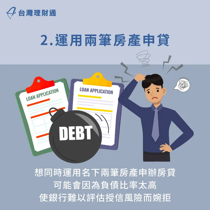 運用兩筆房產申辦房貸-同時申請兩筆房貸