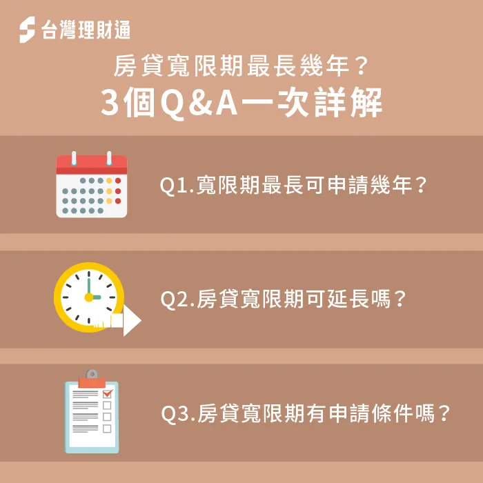 房貸寬限期有年限媽?最長可以申請幾年?3個Q&A一次為你答疑解惑 3重點分析房貸寬限期年限有多久-房貸寬限期最長幾年
