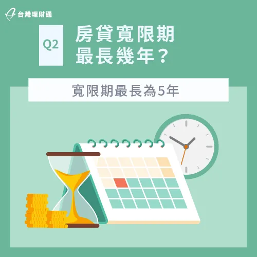 房貸寬限期平均約1~3年,部分方案最長可到5年 房貸寬限期期限-房貸寬限期申請
