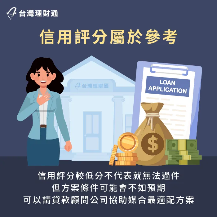 信用評分是銀行審核貸款過件與否的參考之一,並非絕對的核貸標準,因此信用分數低也有機會過件 信用評分模型僅是參考之一-信用評分多少算正常