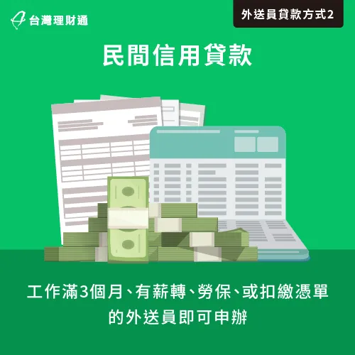 民間信用貸款-外送員可以貸款嗎