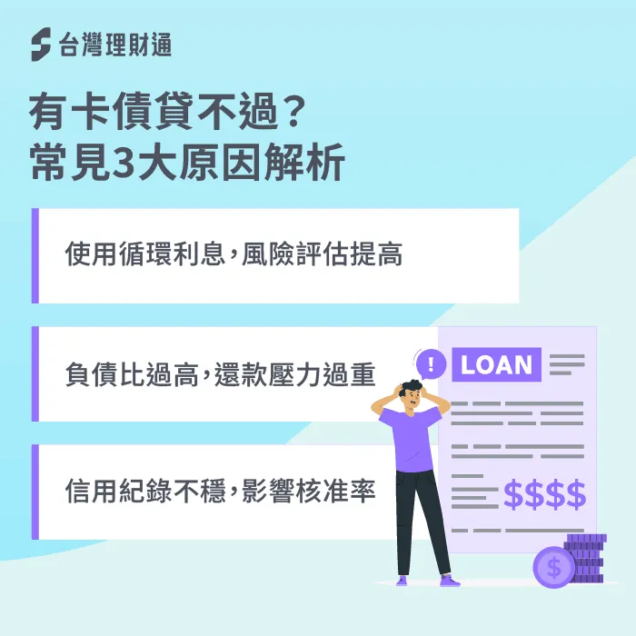 有卡債貸不過?常見3大拒貸原因解析 為什麼有卡債容易被拒-卡債 貸款