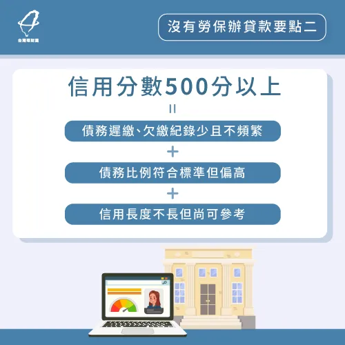 信用分數500分以上-沒有勞保可以貸款嗎