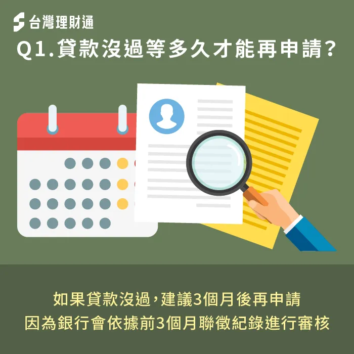 貸款沒過建議等3個月再送件-貸款沒過要等多久
