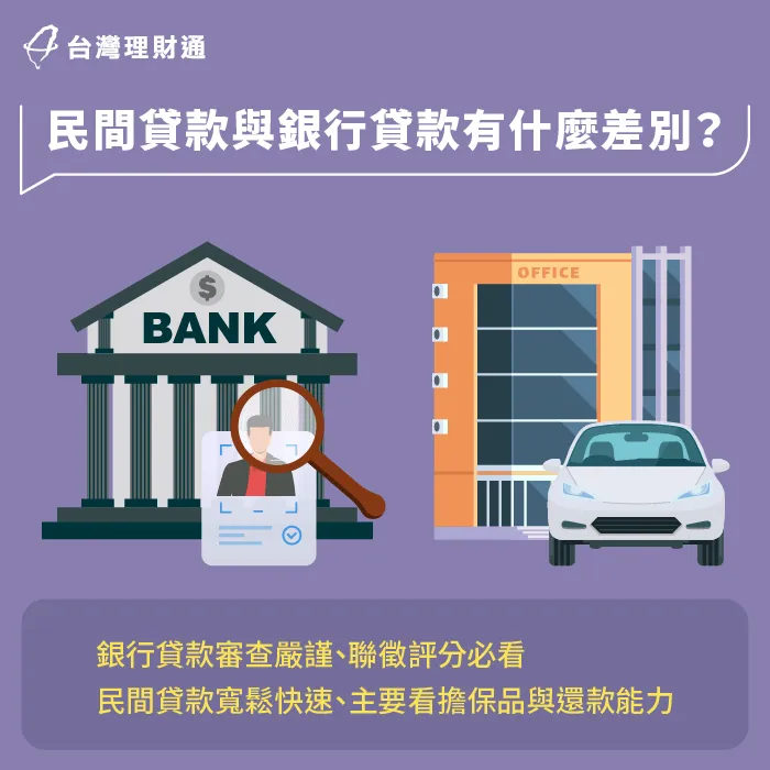 民間貸款審核較寬鬆、速度快,但利率與條件需特別留意與比較 民間貸款與銀行貸款有什麼差別-民間貸款安全嗎