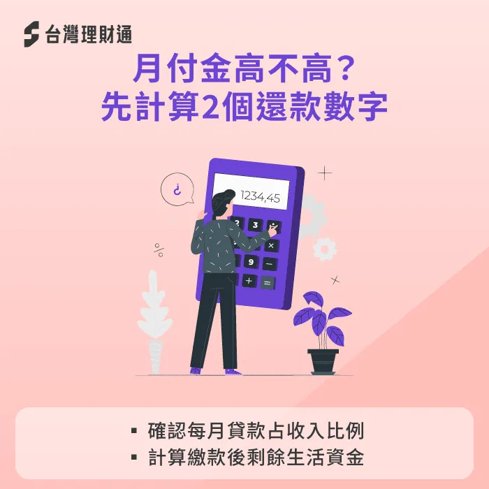 月付金是否過高?計算貸款支出占比與繳款後可用餘額 月付金高低-如何降低每月貸款支出
