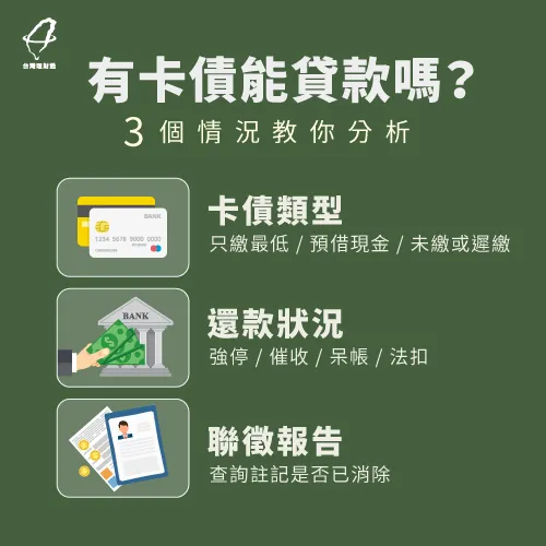 想知道有卡債能不能辦貸款,就讓我們繼續往下為大家分析喔! 3種情況分析有卡債能不能貸款-有卡債能貸款嗎