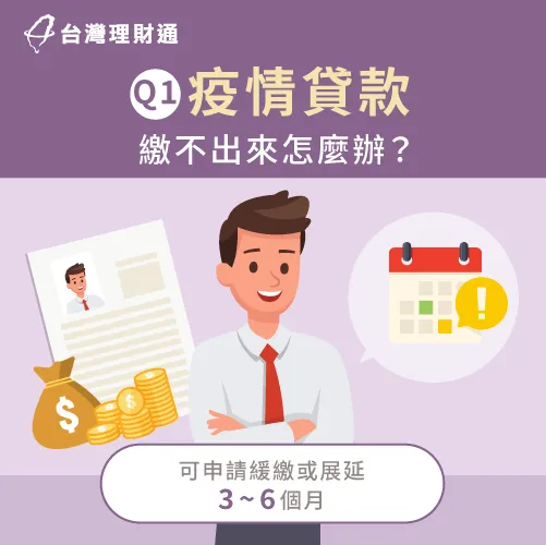 若因疫情影響導致貸款繳不出來,可以緩繳或展延3~6個月 疫情貸款繳不出來怎麼辦-疫情貸款可以延後嗎