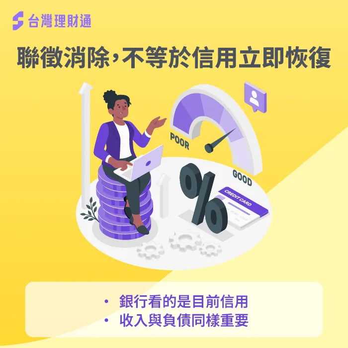聯徵紀錄消除後,銀行仍會重新評估信用條件 信用恢復-聯徵紀錄多久會消除