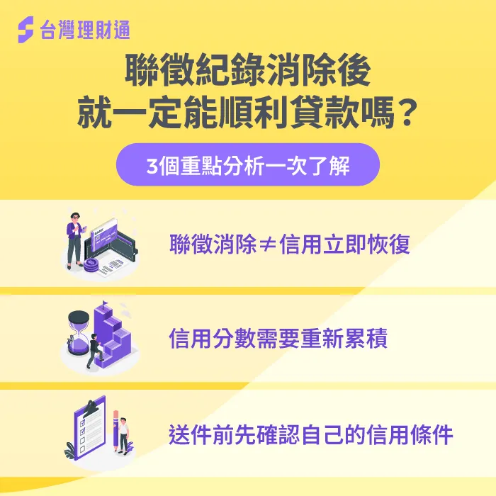 聯徵紀錄消除後,一定能順利貸款嗎?3大重點一次了解 紀錄消除後-聯徵紀錄多久會消除