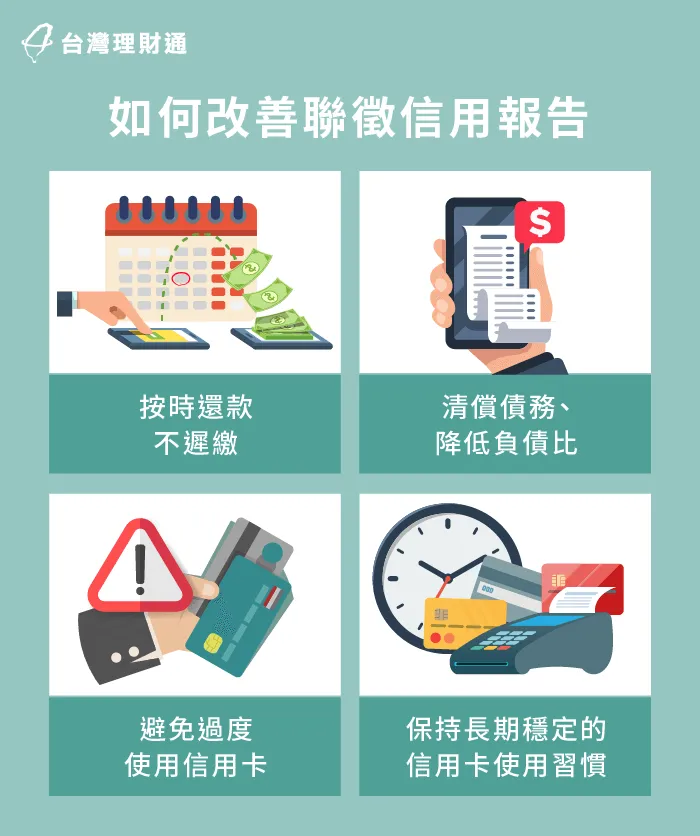 想提高核貸率,不妨了解改善信用評分的方法吧! 改善聯徵紀錄-聯徵紀錄貸款