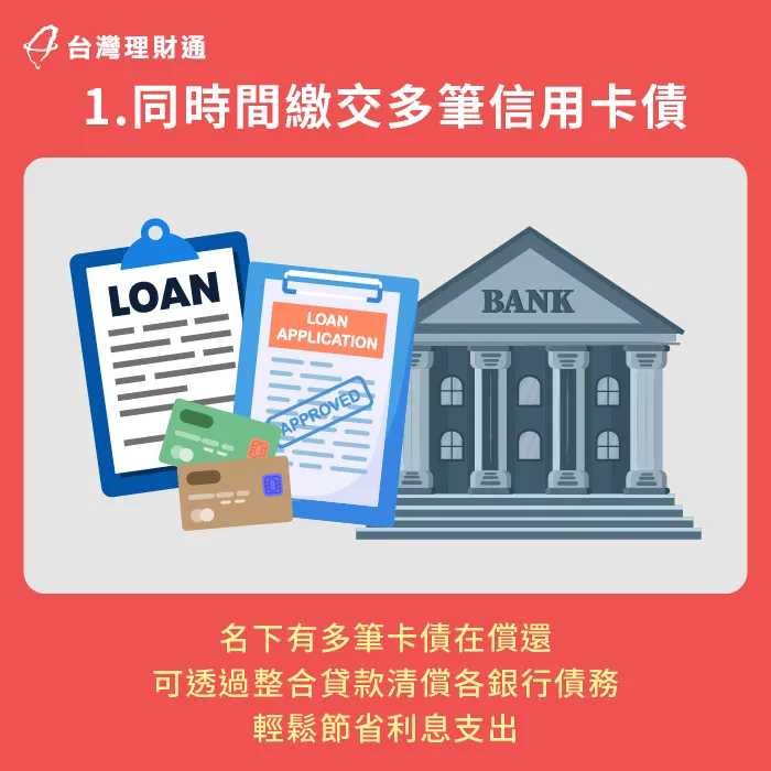 將多筆高利率卡債整合成低利率貸款,每月只需還款一次,利息支出大幅降低,還款更輕鬆 節省利息支出-如何整合貸款