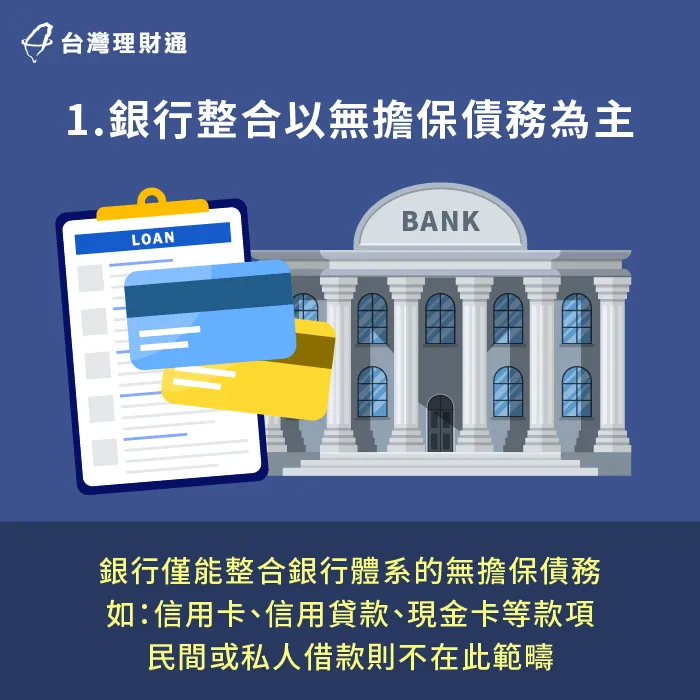 銀行體系僅能整合無擔保債務-銀行整合貸款