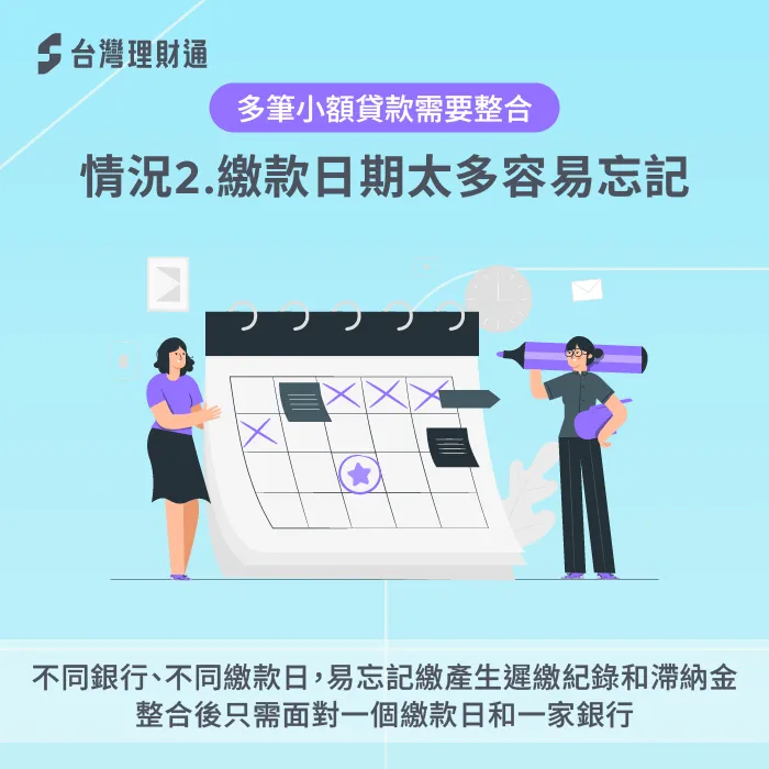 多個繳款日期難管理-多筆小額貸款是否需要整合