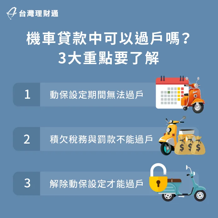 機車貸款尚在還款,如果想辦理過戶將機車轉賣他人,需要注意哪些事呢?3大重點一次分享! 機車貸款過戶應留意的3大重點-機車有貸款可以過戶嗎