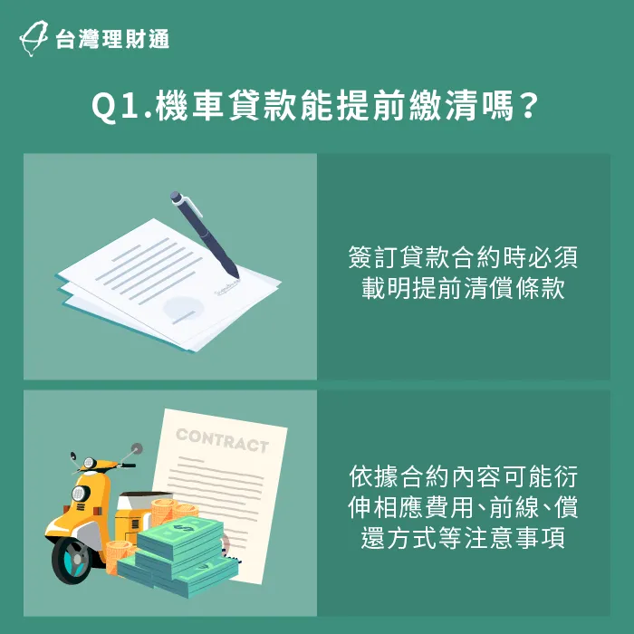 機車貸款可以提前清償嗎-機車貸款違約金