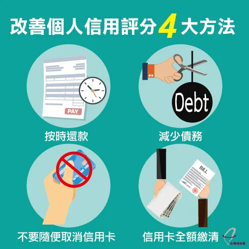 了解改善信用評分的方法,幫助自己提高申貸過件率 改善信用評分不足4招-貸款公司推薦