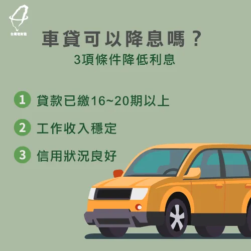 車貸降利息3項條件-車貸可以降息嗎