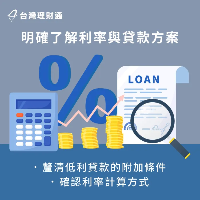 挑選適合方案,勿以優惠作為首要目標 利率與貸款方案-貸款繳稅