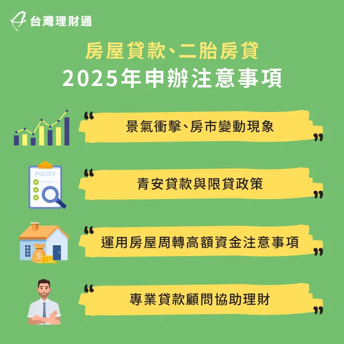 2025年方式面臨變革,掌握關鍵資訊,正確制定貸款計畫 2025年房貸、二胎房貸注意事項-2025 房屋貸款