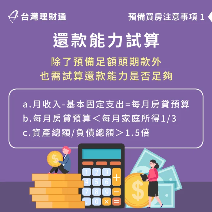 事先評估自身還款能力-房屋頭期款要多少