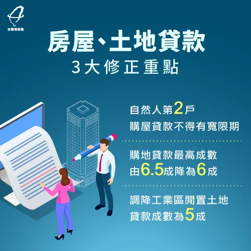 房屋與土地貸款規範共做出3大修正!以下帶大家快速了解。 房市信用管制3大重點說明-房市管制措施