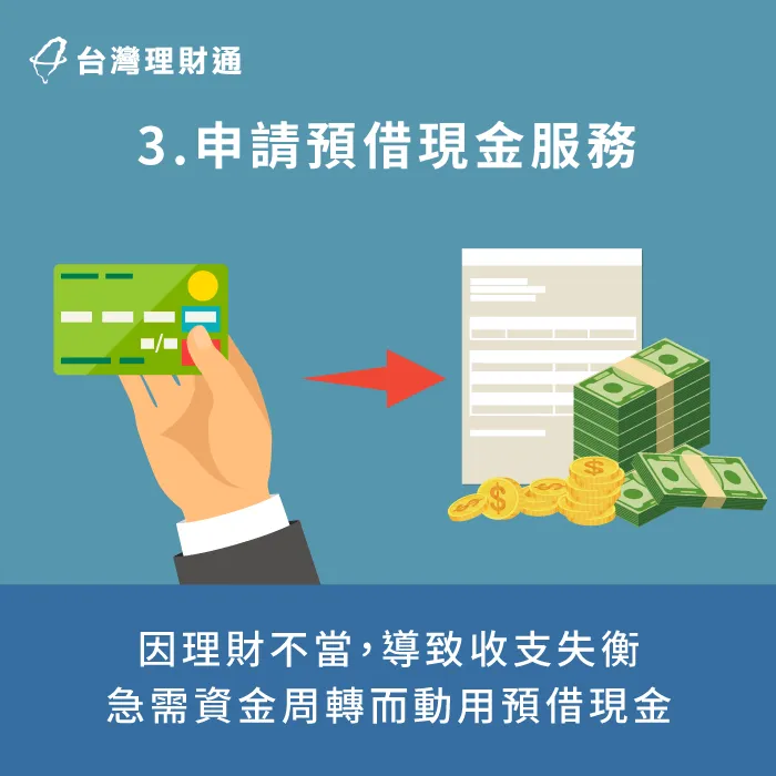 動用預借現金後,如果未按時清償,不僅會啟動循環利率還會影響信用。 申請預借現金未還而影響信用-信用卡繳不出來怎麼辦